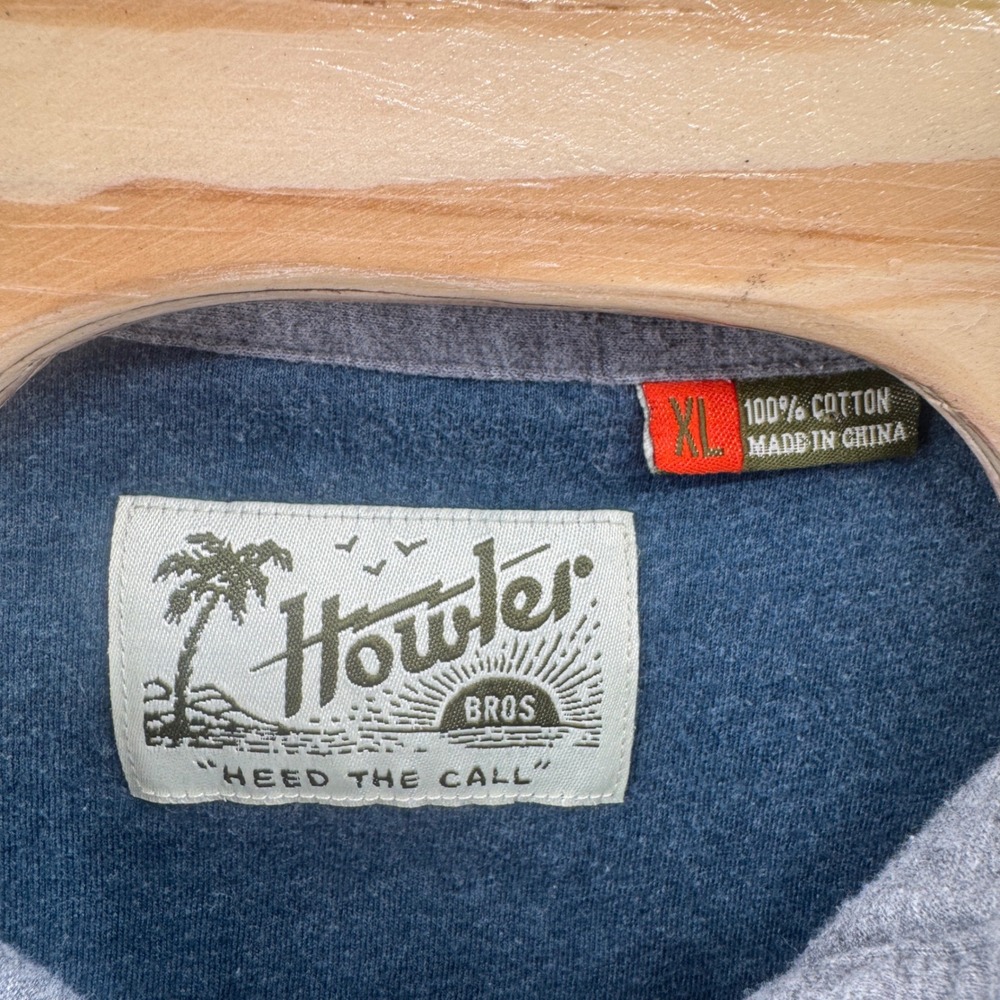 Howler Bros Polo Shirt Mens XL Gray Cotton Short Sleeve Western Colorblock Back - Picture 5 of 8